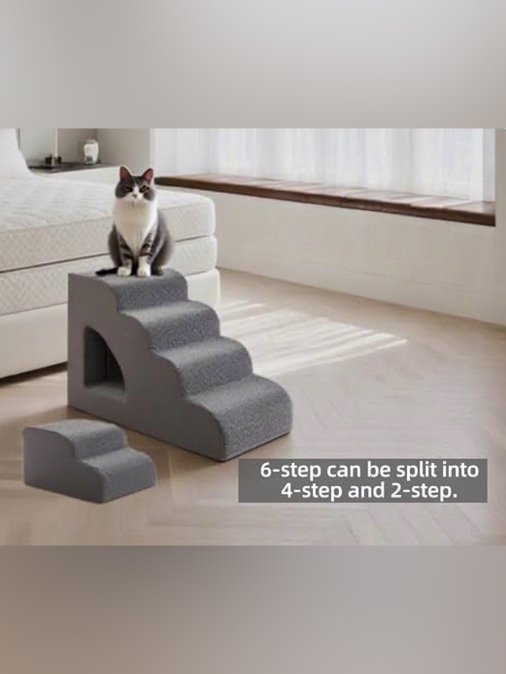 Grey combo Ramp steps for Pets -6 step can be 4 step and /or a 2 step NWOT 30”H